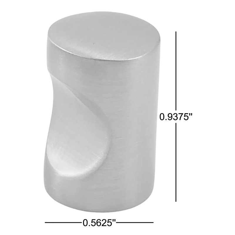 Poignée cylindrique 9/16 po de diamètre, Nickel satiné