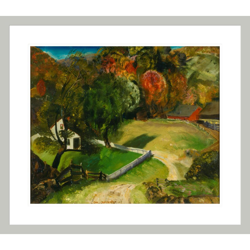 «The White Fence» par George Wesley Bellows - impression giclée encadrée, 23.5" H x 26.93" W
