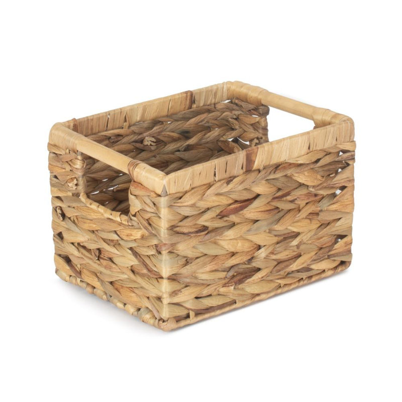 Bay Isle Home Nordic Water Hyacinth Storage Basket Bamboo Decorative Basket, 16 x 24 x 19