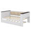 Lit de jour simple avec supports de rangement, dossier rembourré, port USB et lit gigogne-161436639