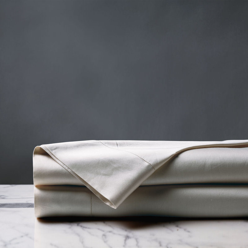 Deluca Egyptian Cotton Sateen Flat Sheet, King Flat Sheet, Dove