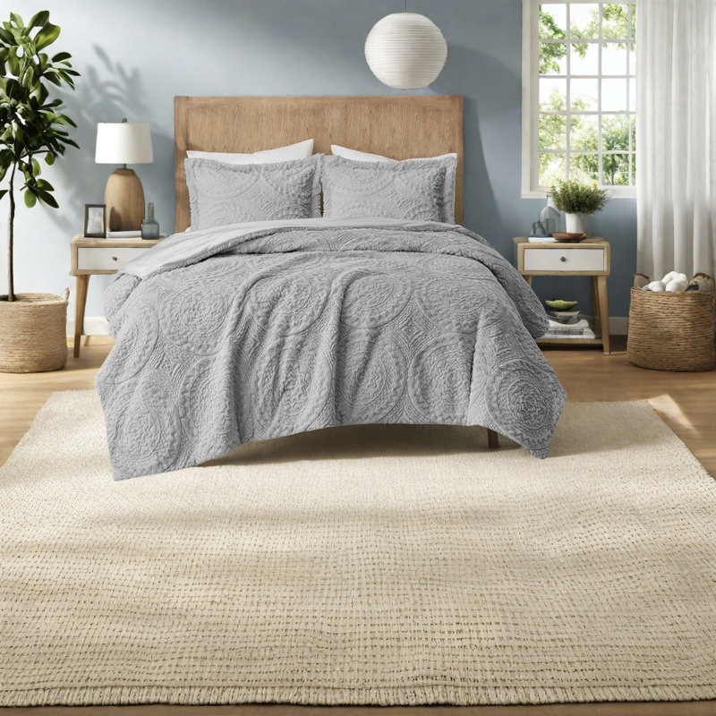 Ensembles de literie luxueux, édredon en polyester, design à médaillon élégant