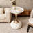 Italian Modern Black Hourglass End Table – Minimalist Iron Round Side Table-400060905