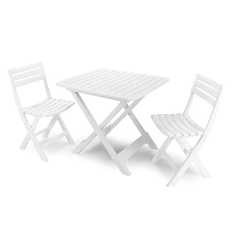 Harton 2 - Person Patio Dining Set with Square Table, White
