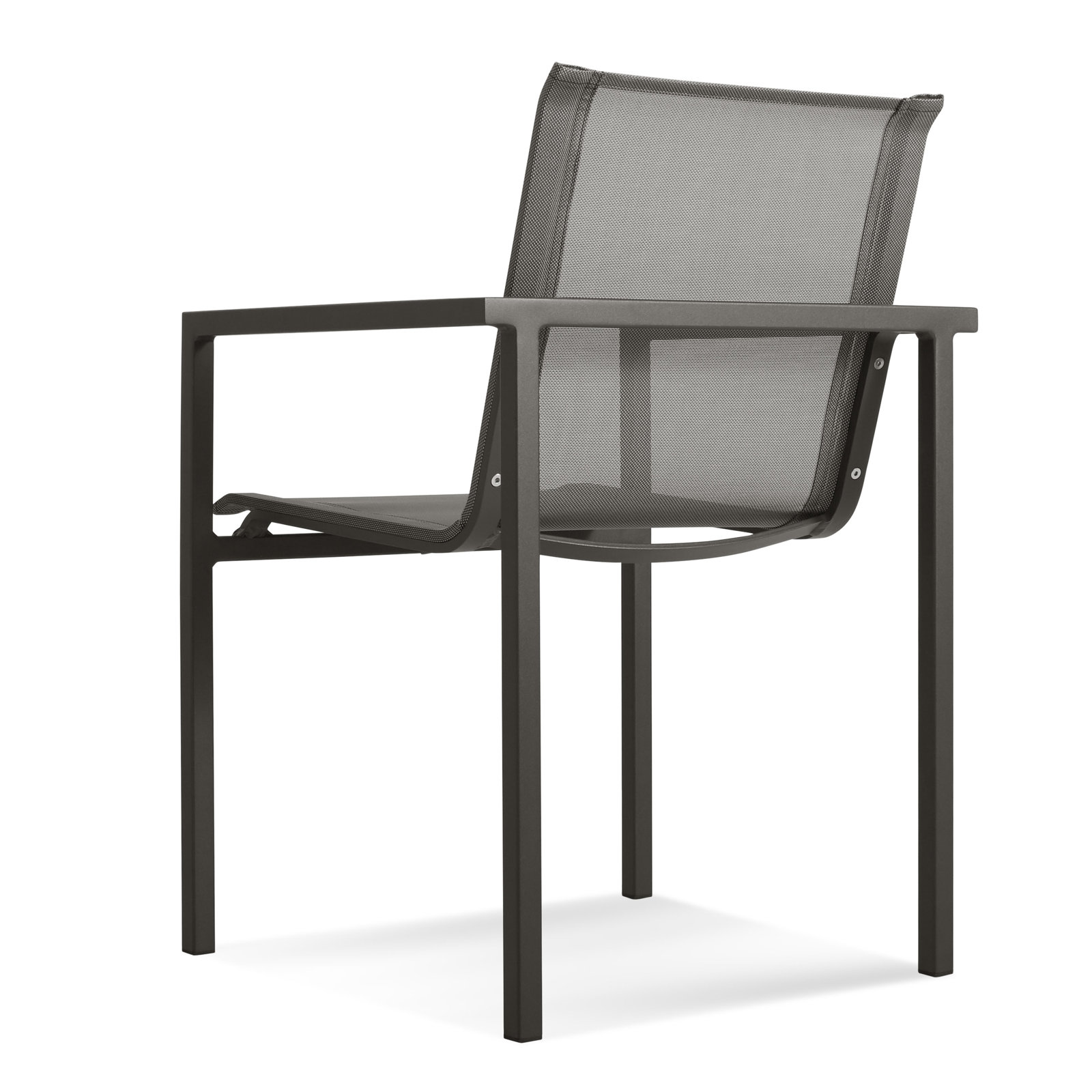 Skiff Premium All-Weather Wicker Outdoor Stacking Dining Armchair, Carbon