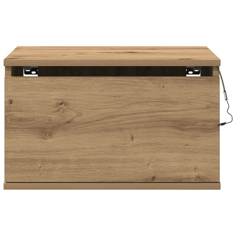 Wall-Mounted Bedside Cabinet Compact, Artisan Oak