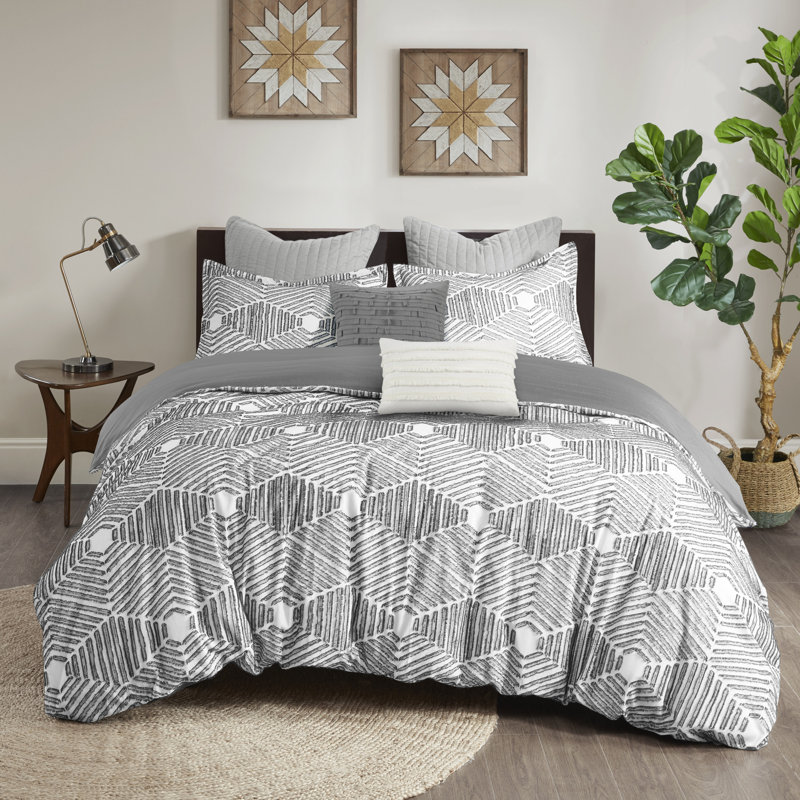 INK+IVY Ellipse Blush 100% Cotton Jacquard 3-Piece Full/Queen Comforter Set, Full/Queen Comforter + 2 Standard Shams, Blush