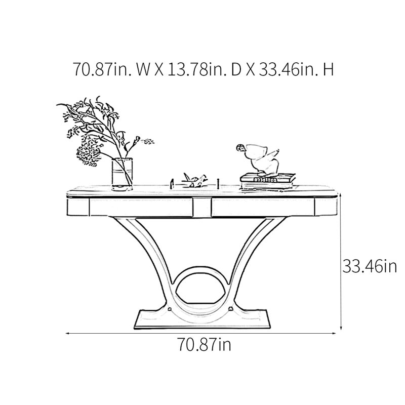 Console Modern Art, H 33,46 po x l 70,87 po x P 13,78 po