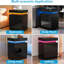 Bedside Cabinet with 3 Drawers, Black Bedside Table with Bluetooth RGB LED Light Strip & UK Charging Station 2AC/2USB, Wooden Storage Side Cabinet for Bedroom Living Room Corner, UK Plug