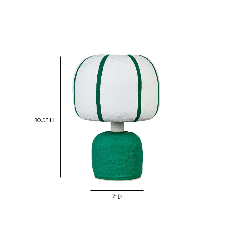 Lampe de table en coton Margate, Vert, Vert/blanc