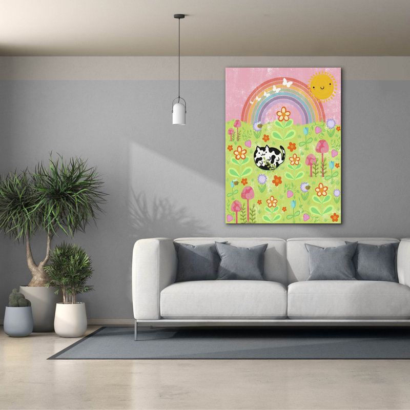 Toile épique Graffiti «Frolicking Cat» par Club Daydream, 40 po x 54 po, H 54 po x l 40 po