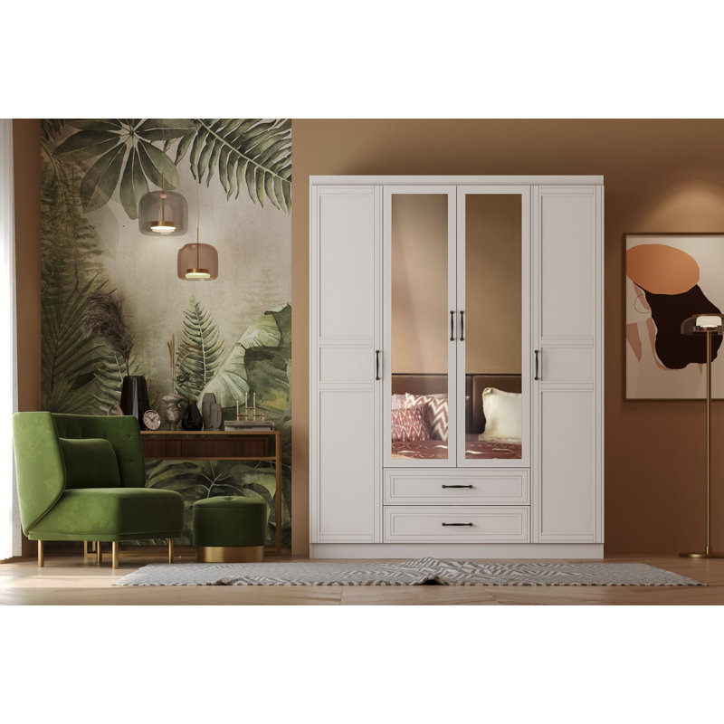 Berend 4 Door Manufactured Wood Wardrobe, 189cm H x 54cm W x 41.5cm D
