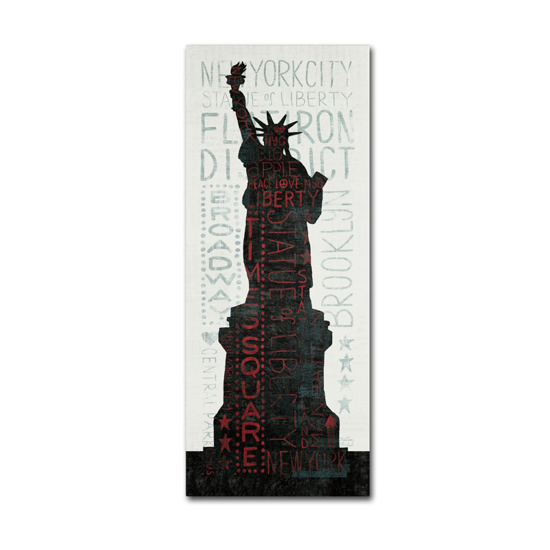 « statue of liberty » par michael mullan, publicité rétro sur toile tendue, H 24 po x l 10 po x P 2 po