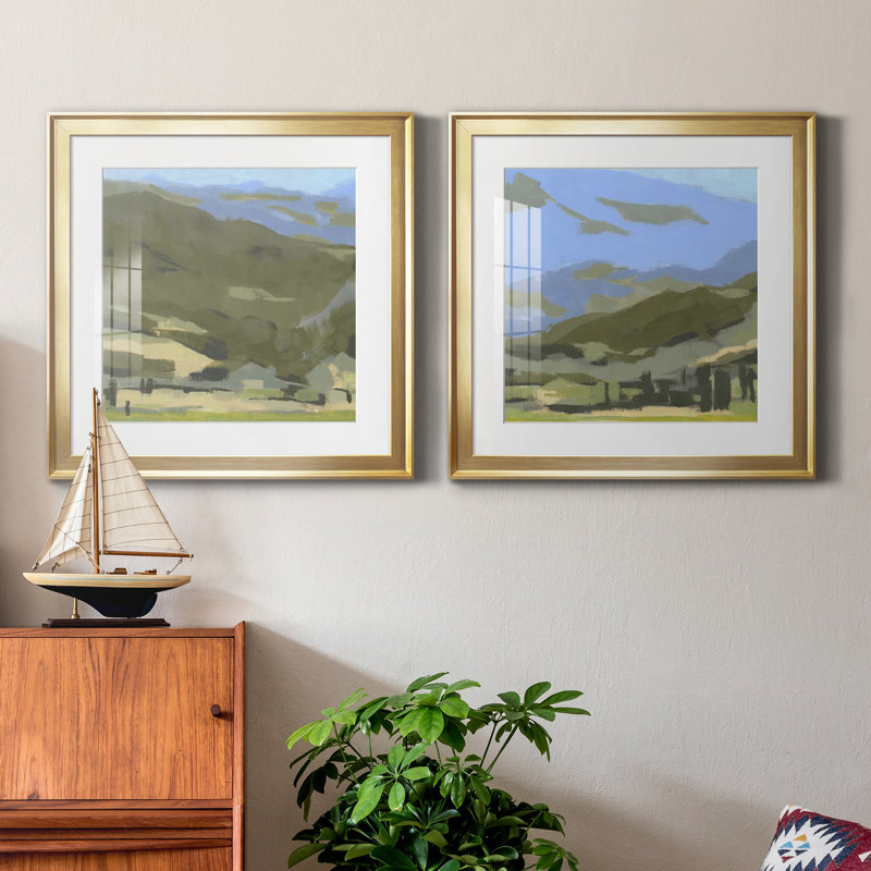 Blue Ridge Foothills I - ensemble de 2 cadres photo Blue Ridge Foothills I, H 17,5 po x l 35 po x P 1,5 po, Blanc
