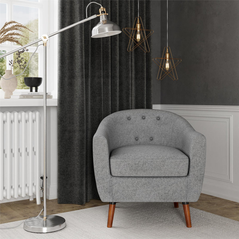 Jacky Upholstered Armchair, Grey 