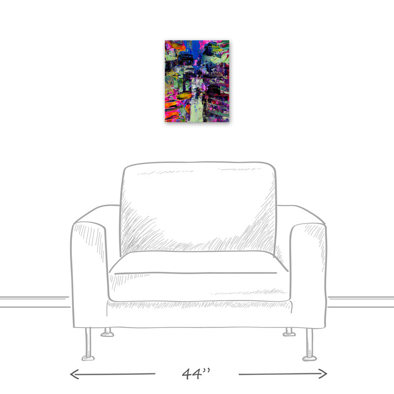 Impression lumineuse sur néon sur toile, H 14 po x l 11 po x P 1,25 po