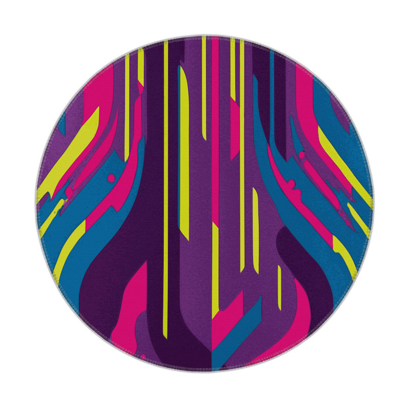 Laser Path Indoor And Outdoor Area Rug, Round 5'