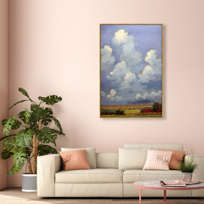 Dreamy Sky Print by Oliver Gal, 37"H x 55"W, Gold Floater Frame