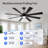 72 Inch Large Ceiling Fan with Light, Outdoor Ceiling Fan with Remote, Modern Industrial Ceiling Fan, Quiet Reversible DC Motor Indoor Outdoor Ceiling Fan for Living Room Bedroom Patio Porch-1821862064-1821862067-1821862068