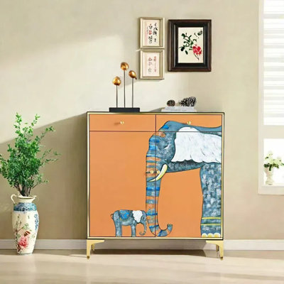 Hand-Painted Entryway Cabinet