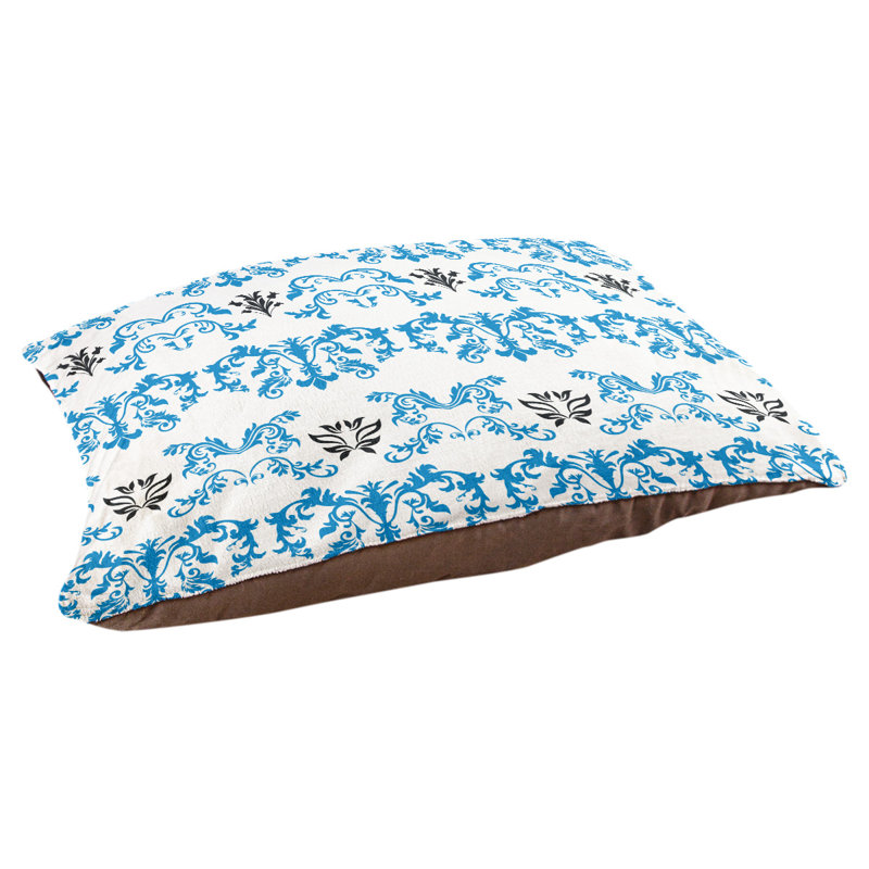 Coussin d'intérieur Carolina Football Baroque, Petit (l 28 po x P 18 po x H 4 po), Bleu Carolina / blanc / noir