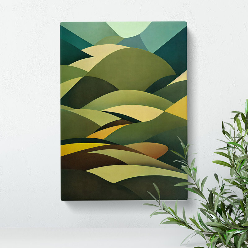 Abstract Meadow Landscape No.1 - Wall Art, Wrapped Canvas, 50cm H x 35cm W, No Matte