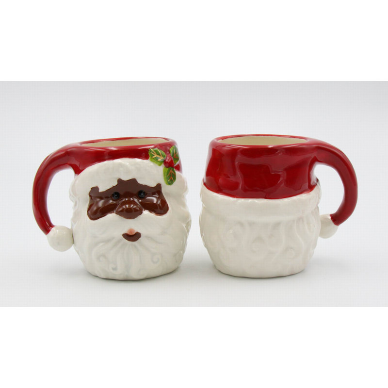 African American Santa Coffee Mug 3 7/8"H