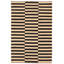 Tapis beige / noir rayé en laine noué à la main Grasston