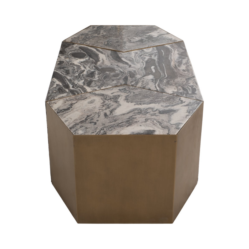 Sagebrook Home 50" 3-Pieces Revere Marble Coffee Table, Brown