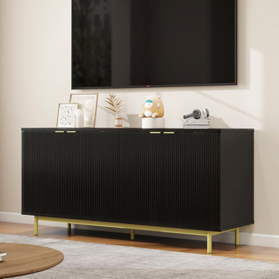 Modern TV Stand For 65" TV, Entertainment Center With Storage Cabinets & Adjustable Shelves, Wood Media Console Table For Living Room & Bedroom