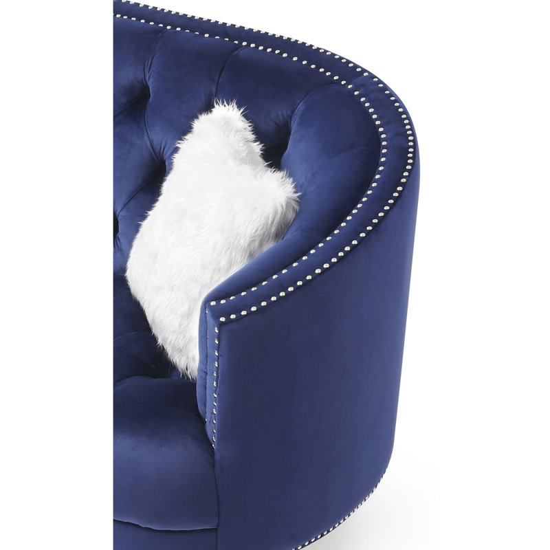 Danica 64'' Velvet Loveseat, Blue Velvet