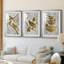Quatre oiseaux chanteurs - feuille d'or - impression encadrée sur mesure de qualité supérieure - 3 pièces-292068776-292068771