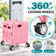 Chariot utilitaire pliable à roulettes avec couvercle, caisse de rangement pliable avec roulettes et compartiment verrouillable, rose-133701653