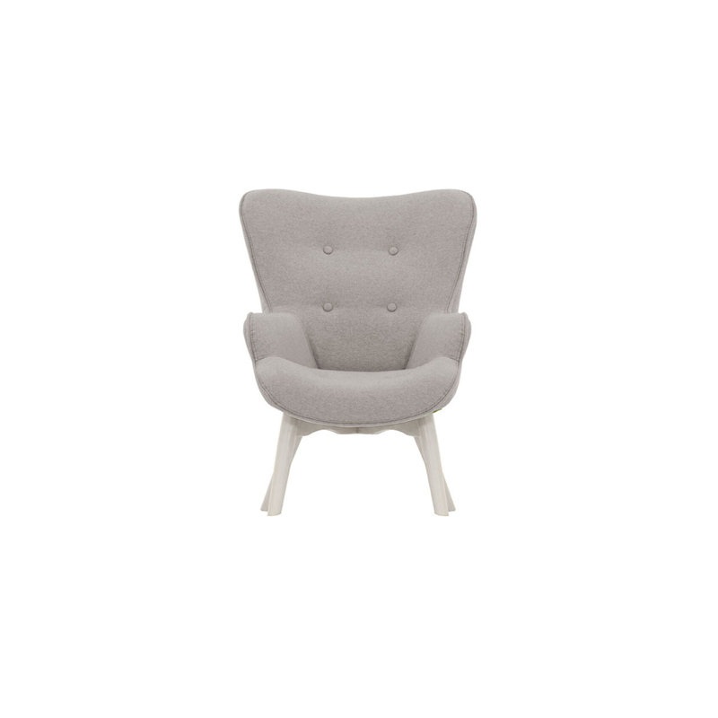 Wimbled Kids Personalized 31 cm Club Chair Club Chair and Ottoman, Light Grey/White