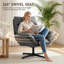 Faux Leather Swivel Accent Chair-457320491