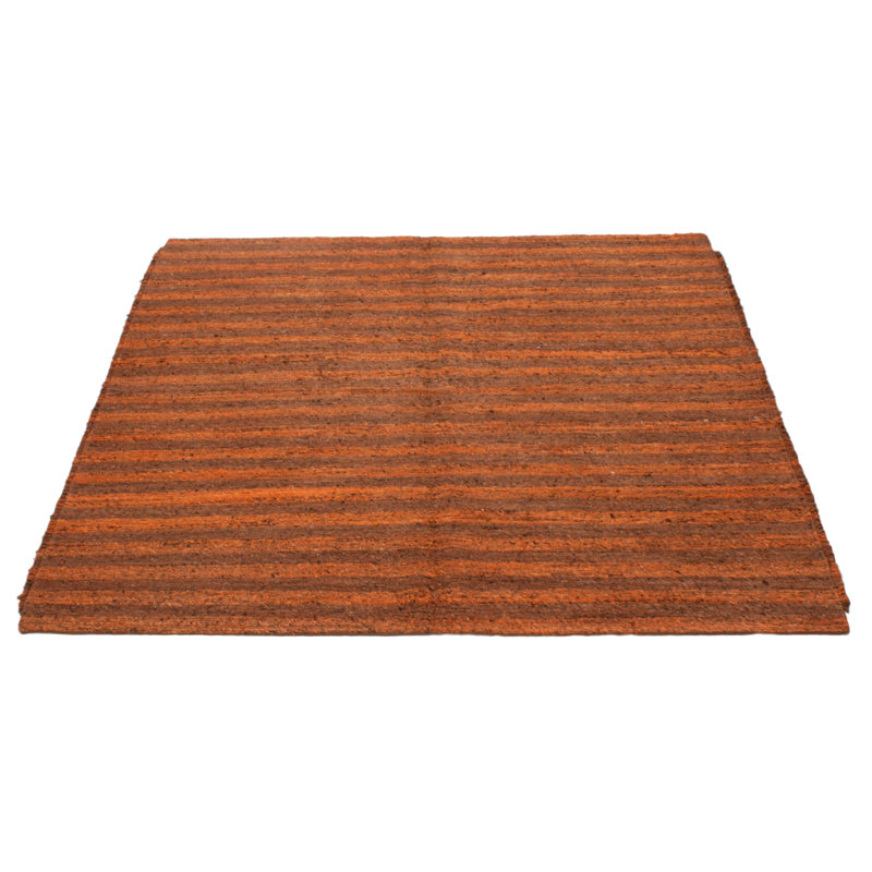 Tapisserie naturelle orange kilim 6 pi 11 po x 6 pi 8 po