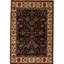 Hand-Knotted High-Quality Black and Cream Area Rug