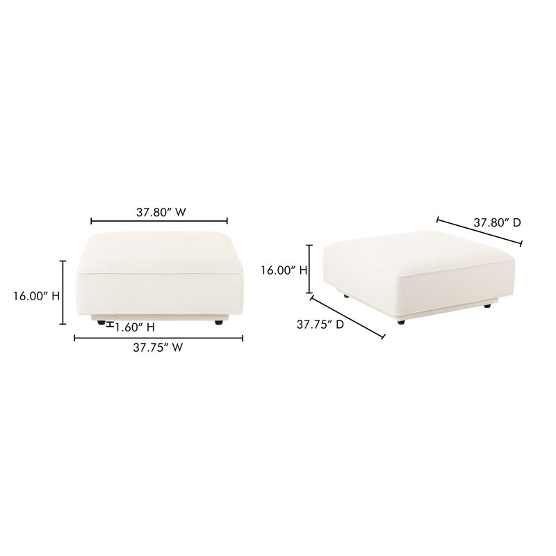Catalya Upholstered Ottoman, Novax White Boucle