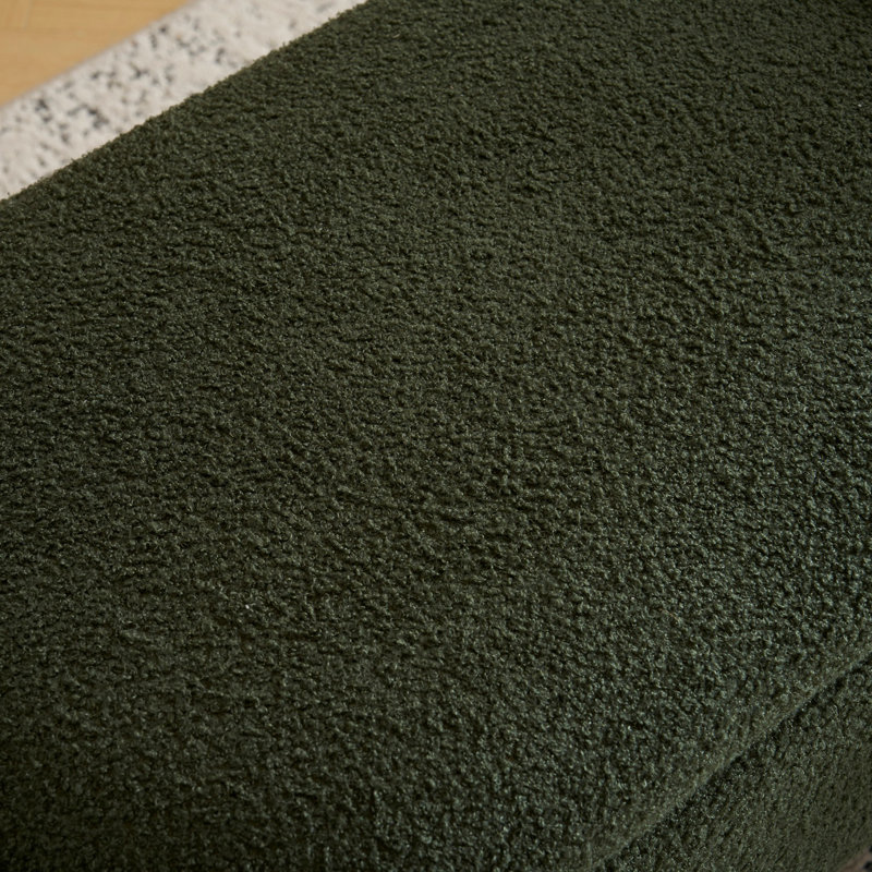 Simple Long shaped Ottoman Bench, Dark Green