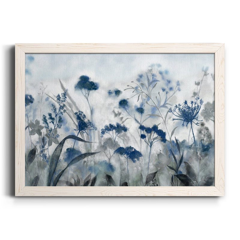 Inky indigo - peinture sur toile encadrée, Toile blanche encadrée, H 24 po x l 18 po x P 1,5 po