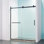 Porte de douche coulissante simple demi-cadre l 56 à 60 po x H 75 po, acier inoxydable 304, verre trempé clair de 5/16 po (8 mm).
