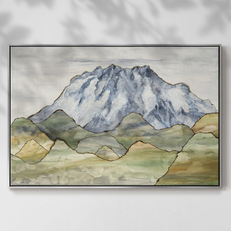 Mother of Waters, Toile argentée avec cadre flottant, H 25 po x l 37 po x P 2 po
