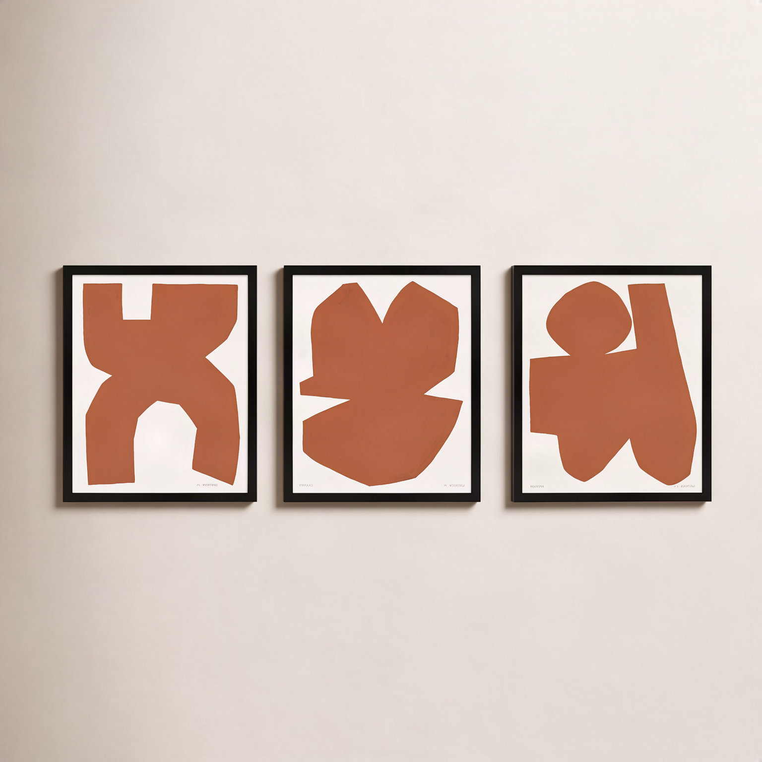 Terra Cotta "Terra Cotta" 3-Piece Print Set, 38'' H x 30'' W, Black