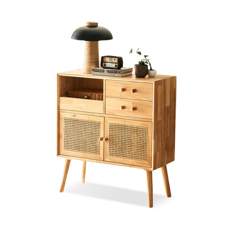 Buffet Mid-Century moderne en bois massif Burlywood