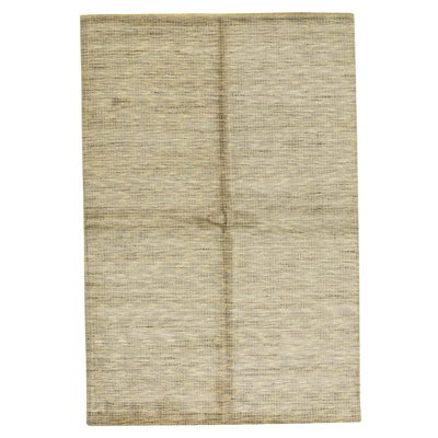 Tapis gris anthracite et beige noué à la main de haute qualité