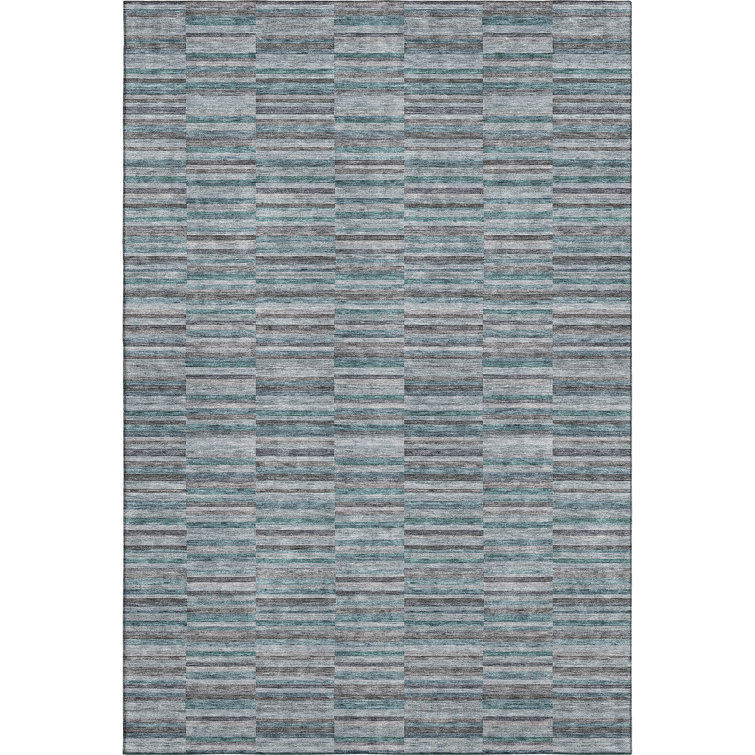 Premium Machine Washable Prisco Teal Rug