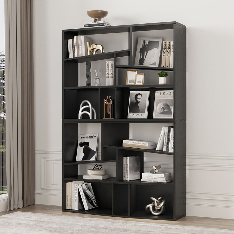 Bibliothèque géométrique à 6 tablettes, 16 cubes, bibliothèque multimédia 