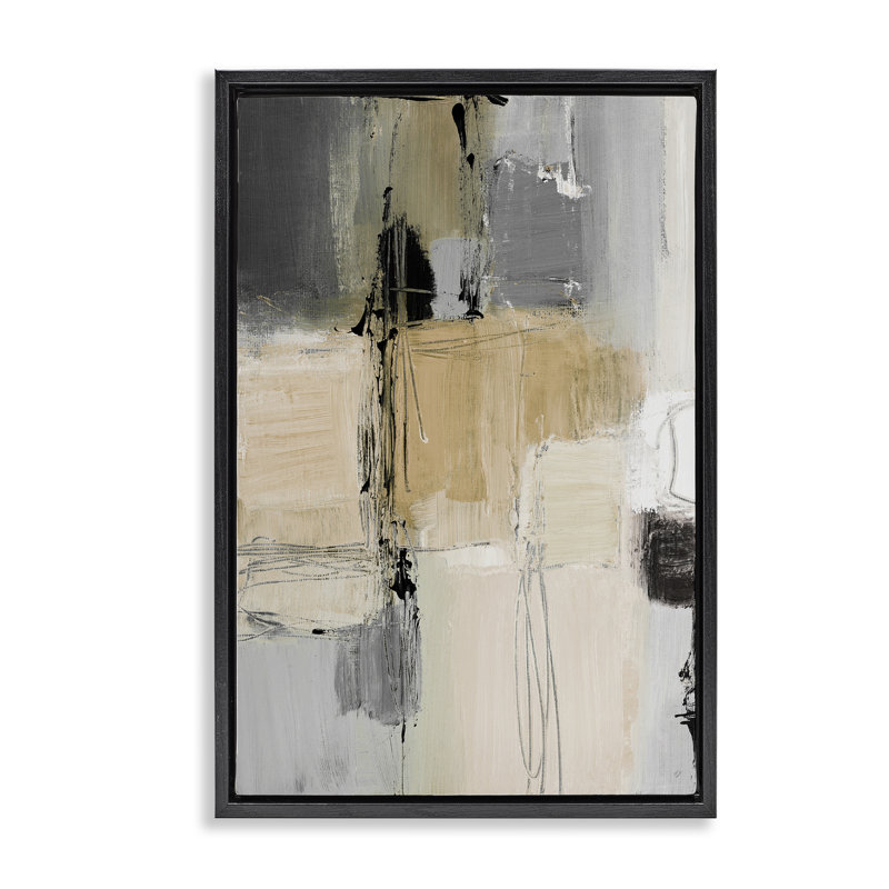 Toile flottante encadrée «Rustic Organic Abstraction» par Lanie Loreth, H 25 po x l 17 po, Cadre flottant noir de jais