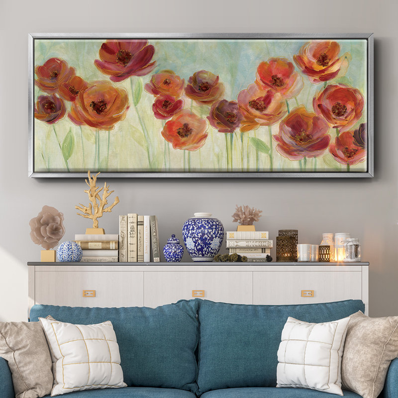 Meadow Poppies- Framed Canvas
