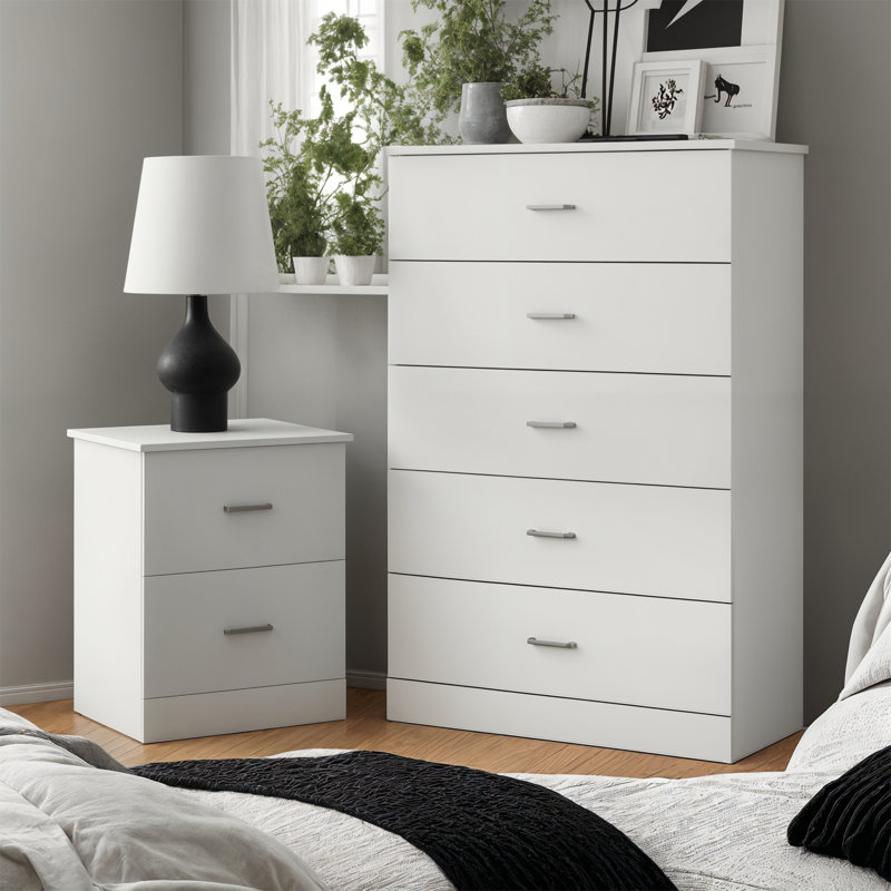 Allyannah 2 Pieces Bedroom Set, White